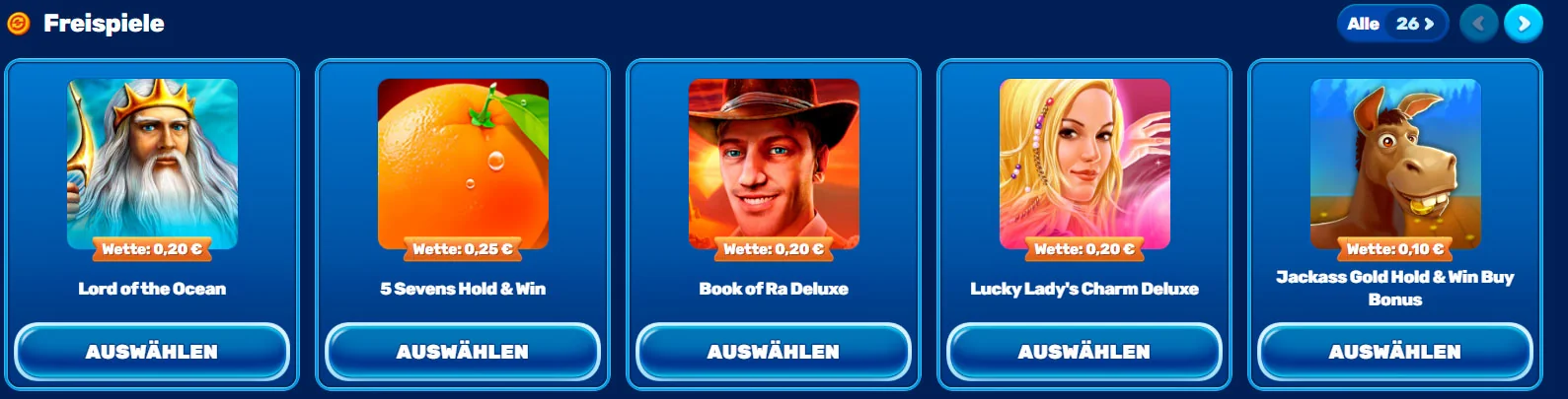 Freispiele Spinfin Casino